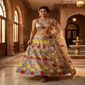 FASHIONKIYA Embroidered Georgette Semi-Stitched Lehenga & Unstitched Blouse With Dupatta