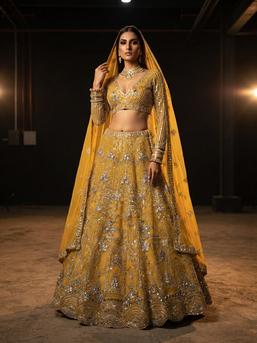 FASHIONKIYA Launching 4 meter flared Premium Quality Soft Net Lehenga, Exceptional Quality with Can-Can and Canvas Layers, A Perfect Fusion of Glamour and Comfort