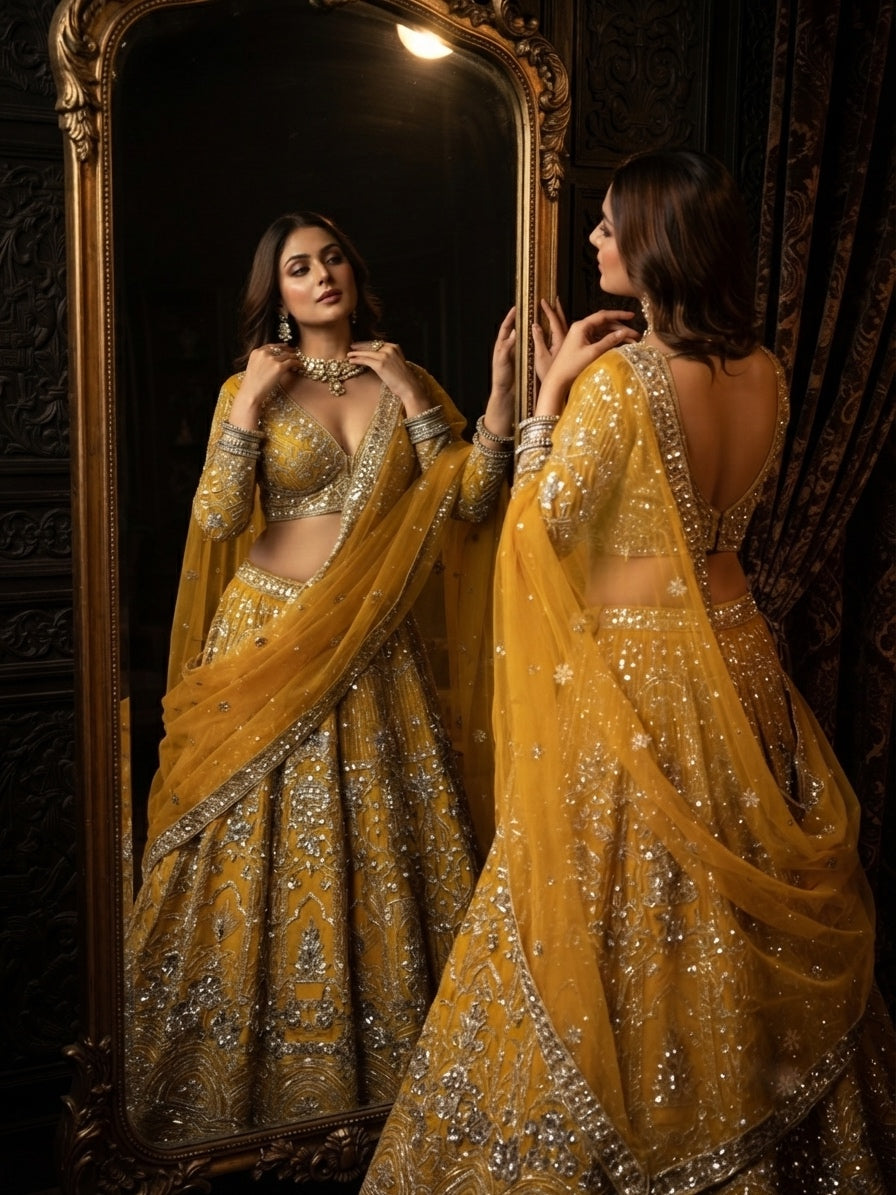FASHIONKIYA Launching 4 meter flared Premium Quality Soft Net Lehenga, Exceptional Quality with Can-Can and Canvas Layers, A Perfect Fusion of Glamour and Comfort