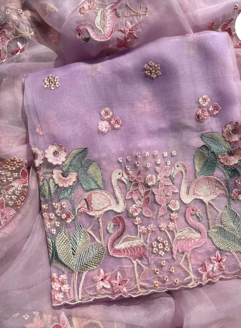 FASHIONKIYA BEST COLLTION EMBRODERY SARI PARSI WORK
