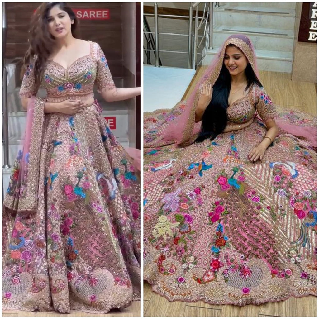 FASHIONKIYA lehenga work-embroidery sequins work with cancan & canvas patta