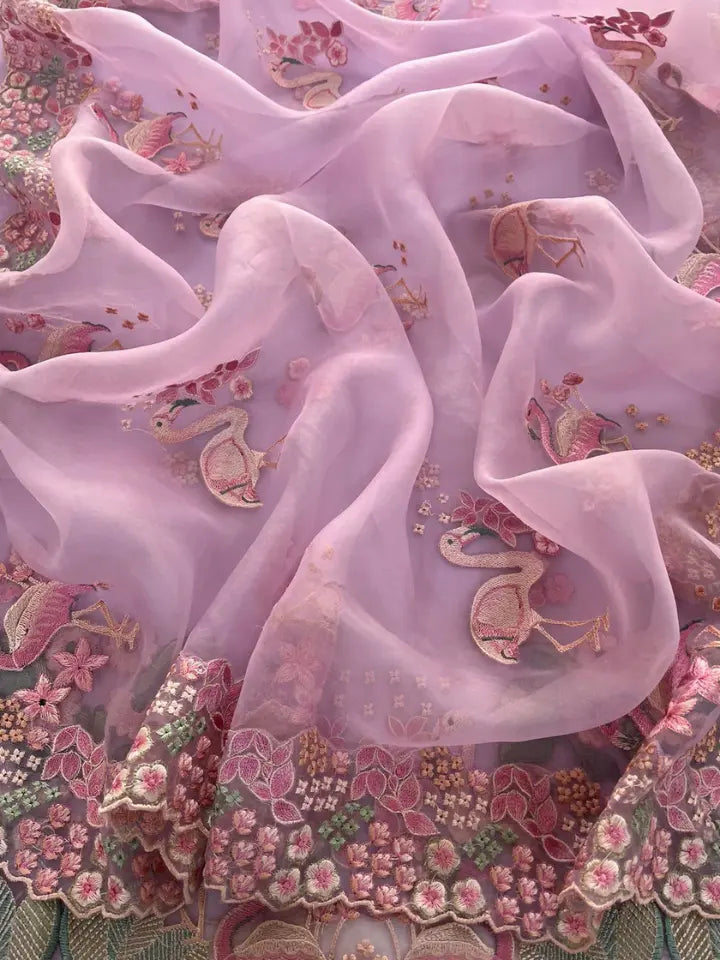 FASHIONKIYA BEST COLLTION EMBRODERY SARI PARSI WORK
