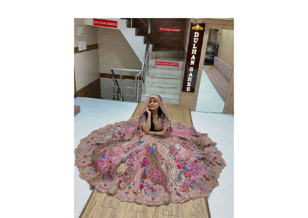 FASHIONKIYA lehenga work-embroidery sequins work with cancan & canvas patta