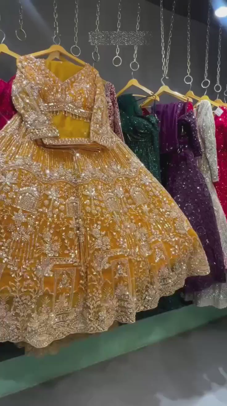 FASHIONKIYA Launching 4 meter flared Premium Quality Soft Net Lehenga, Exceptional Quality with Can-Can and Canvas Layers, A Perfect Fusion of Glamour and Comfort