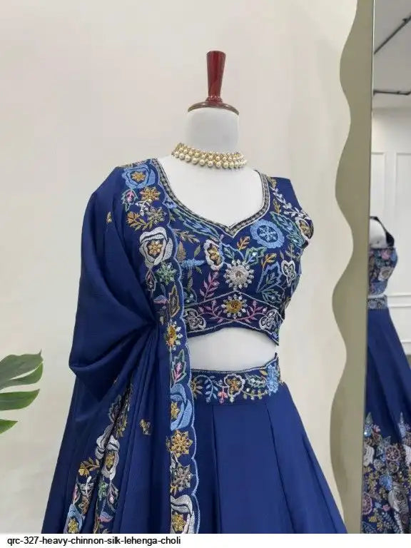FASHIONKIYA HEAVY CHINNON SILK LEHENGA CHOLI